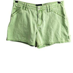 L.A. Blues Stretch Vintage High Waist Cotton Blend Green Denim Shorts